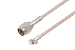 PE33632 - SMA Male to MCX Plug Right Angle Cable Using RG316 Coax