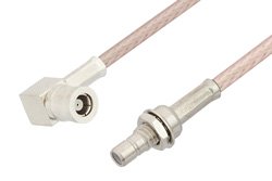PE33675 - SMB Plug Right Angle to SMB Jack Bulkhead Cable Using RG316 Coax
