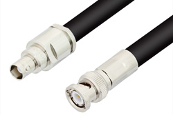 PE3371LF - BNC Male to BNC Female Cable Using RG214 Coax, RoHS