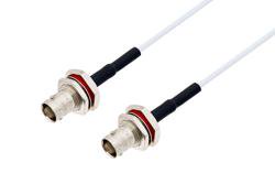 PE3372/HS - BNC Female Bulkhead to BNC Female Bulkhead Cable Using RG188 Coax with HeatShrink