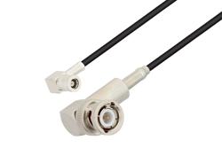 PE33721LF - SMB Plug Right Angle to BNC Male Right Angle Cable Using RG174 Coax, LF Solder