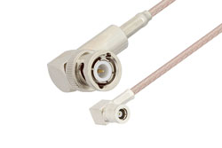 PE33725 - SMB Plug Right Angle to BNC Male Right Angle Cable Using RG316 Coax