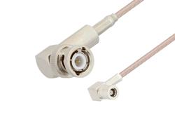 PE33725LF - SMB Plug Right Angle to BNC Male Right Angle Cable Using RG316 Coax, LF Solder