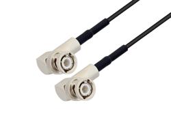 PE3373/HS - BNC Male Right Angle to BNC Male Right Angle Cable Using RG174 Coax with HeatShrink