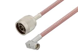 PE3379 - SMA Male Right Angle to N Male Cable Using RG142 Coax