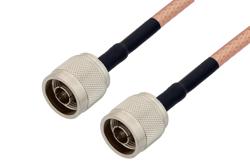 PE33793LF/HS - N Male to N Male Low Loss Cable Using PE-P195 Coax with HeatShrink, LF Solder