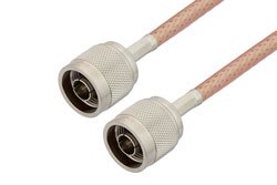 PE33793LF - N Male to N Male Low Loss Cable Using PE-P195 Coax , LF Solder