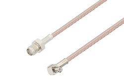 PE33795 - SMA Female to MCX Plug Right Angle Cable Using RG316 Coax