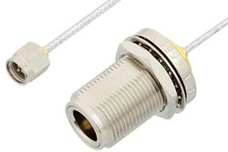 PE33844 - SMA Male to N Female Bulkhead Cable Using PE-SR405FL Coax