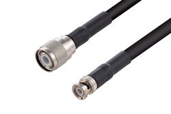 PE33862/HS - HN Male to BNC Male Cable Using RG213 Coax with HeatShrink