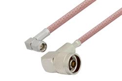 PE3391 - SMA Male Right Angle to N Male Right Angle Cable Using RG142 Coax