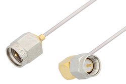PE3393 - SMA Male to SMA Male Right Angle Cable Using PE-SR047AL Coax