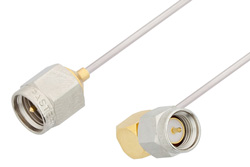 PE3393 - SMA Male to SMA Male Right Angle Cable Using PE-SR047AL Coax