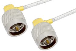 PE33977 - N Male Right Angle to N Male Right Angle Cable Using PE-SR402FL Coax
