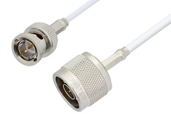 PE3400LF - 75 Ohm N Male to 75 Ohm BNC Male Cable Using 75 Ohm RG187 Coax, RoHS