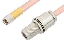 PE34157 - SMA Male to N Female Bulkhead Cable Using RG401 Coax