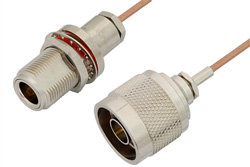 PE34201 - N Male to N Female Bulkhead Cable Using RG178 Coax