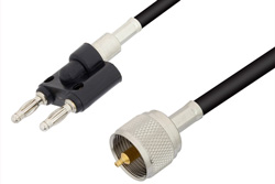 PE34244 - UHF Male to Banana Plug Cable Using RG223 Coax