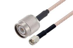 PE34246/HS - SMA Male to TNC Male Cable Using RG316-DS Coax with HeatShrink