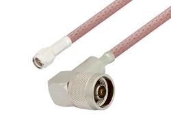 PE3426 - SMA Male to N Male Right Angle Cable Using RG142 Coax