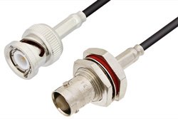 PE3431 - BNC Male to BNC Female Bulkhead Cable Using RG174 Coax