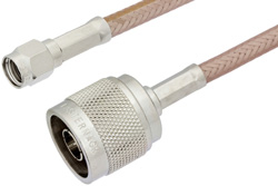 PE34323 - Reverse Polarity SMA Male to N Male Cable Using RG400 Coax