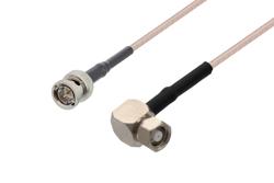 PE34329/HS - 75 Ohm BNC Male to 75 Ohm SMC Plug Right Angle Cable Using 75 Ohm RG179 Coax with HeatShrink