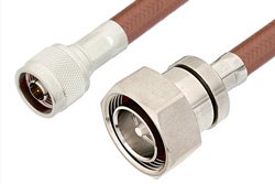 PE34357 - N Male to 7/16 DIN Male Cable Using RG393 Coax