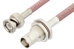 PE3436 - BNC Male to BNC Female Bulkhead Cable Using RG142 Coax