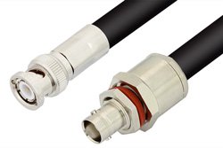 PE3440 - BNC Male to BNC Female Bulkhead Cable Using RG8 Coax