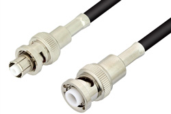 PE34411LF - MHV Male to SHV Plug Cable Using RG223 Coax, RoHS