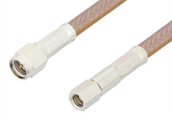 PE34454LF - SMA Male to SMC Plug Cable Using RG400 Coax, RoHS