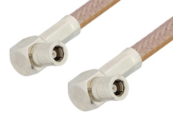 PE34461LF - SMB Plug Right Angle to SMB Plug Right Angle Cable Using RG400 Coax, RoHS