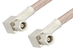 PE34462LF - SMC Plug Right Angle to SMC Plug Right Angle Cable Using RG316-DS Coax, RoHS