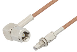 PE34470 - SMC Plug Right Angle to SMC Jack Bulkhead Cable Using RG178 Coax