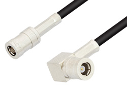 PE34490 - SMB Plug to SMB Plug Right Angle Cable Using PE-B100 Coax