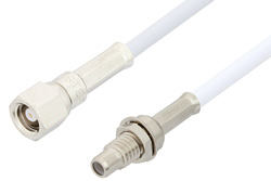 PE34500LF - SMC Plug to SMC Jack Bulkhead Cable Using RG188-DS Coax, RoHS