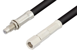 PE34507LF - SMC Plug to SMC Jack Bulkhead Cable Using RG223 Coax, RoHS
