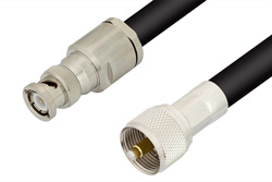 PE34579LF - UHF Male to BNC Male Cable Using PE-B400 Coax