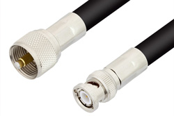 PE34583LF - UHF Male to BNC Male Cable Using RG213 Coax, RoHS