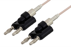 PE34600 - Banana Plug to Banana Plug Cable Using RG316 Coax