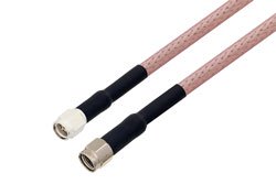 PE34614/HS - Reverse Polarity SMA Plug to SMA Male Cable Using RG142 Coax with HeatShrink