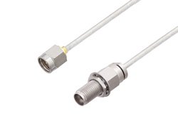 PE34749 - 2.92mm Male to 2.92mm Female Bulkhead Cable Using PE-SR405FL Coax