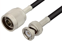 PE3476LF - N Male to BNC Male Cable Using RG223 Coax , LF Solder