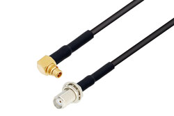 PE34786/HS - MMCX Plug Right Angle to SMA Female Bulkhead Cable Using RG174 Coax