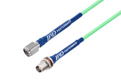 PE348/BLHS - TNC Male to TNC Female Bulkhead Low Loss Cable Using PE-P142LL Coax with HeatShrink