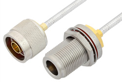 PE3488 - N Male to N Female Bulkhead Cable Using PE-SR402FL Coax