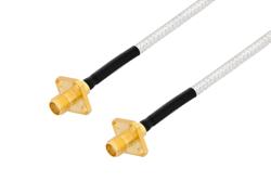 PE35110/HS - SMA Female 4 Hole Flange to SMA Female 4 Hole Flange Cable Using PE-SR402FL Coax with HeatShrink