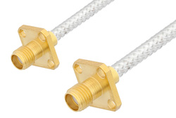 PE35110 - SMA Female 4 Hole Flange to SMA Female 4 Hole Flange Cable Using PE-SR402FL Coax