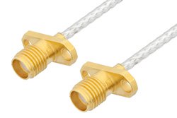 PE35114 - SMA Female 2 Hole Flange to SMA Female 2 Hole Flange Cable Using PE-SR405FL Coax